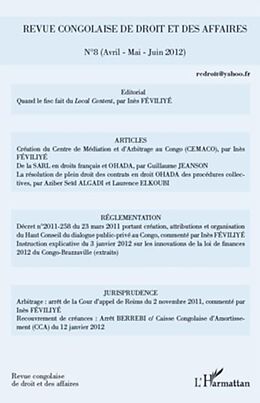 E-Book (pdf) REVUE CONGOLAISE DE DROIT ET DES AFFAIRES 8 von 