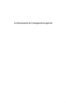 E-Book (pdf) La feminisation de l'enseignement agricole von Sabrina Dahache