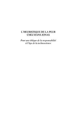 E-Book (epub) L'Heuristique de la peur chez Hans Jonas von Serge-Christian Mboudou