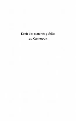 E-Book (epub) Droit des marches publics au cameroun - von Jacques Biakan