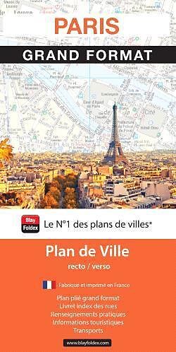 Broché Paris : plan de ville recto/verso de 