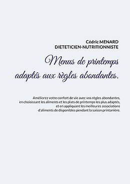 eBook (epub) Menus de printemps adaptés aux règles abondantes de Cédric Menard