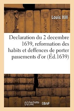 Poche format B Declaration du roy du 2 decembre de Louis xiii