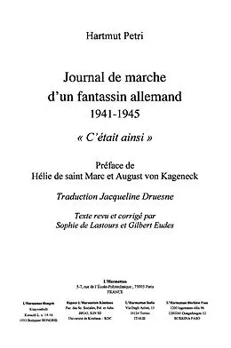 E-Book (epub) Journal de marche d'un fantassin alleman von Petri Hartmut