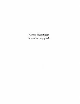 E-Book (epub) Aspects linguistiques du textede propag von David Banks
