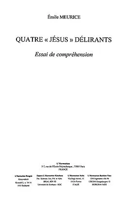 E-Book (epub) Quatre jesus delirants essai de comprehension von Emile Meurice