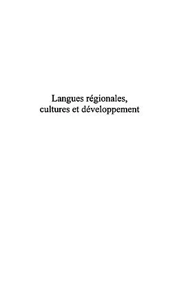 E-Book (epub) Langues regionales, cultures et developpement von Dominique Huck