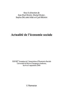 E-Book (epub) Actualite de l'economie sociale - xxviiie journees de l'asso von Bernard Anton