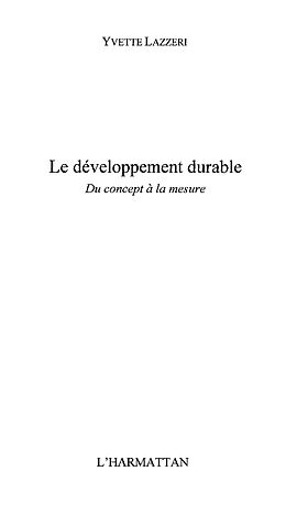 E-Book (epub) Le developpement durable von Emmanuelle Yvette Lazzeri