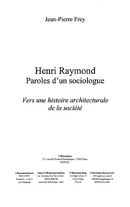 E-Book (epub) Henri raymond paroles d'un sociologue von Pierre R. Simon