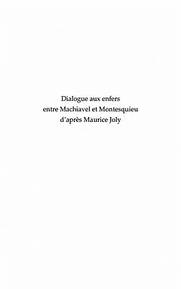 E-Book (epub) Machiavel-montesquieu dialogueaux enfer von Joly Maurice