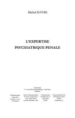 E-Book (epub) Expertise psychiatrique penale von Michel David