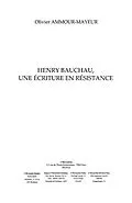 E-Book (epub) Henry bauchau une ecriture enresistance von Ammour-Mayeur Olivier