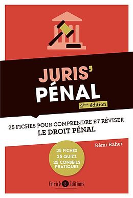 Broché Juris Penal: 25 Fiches Pour Comprendre et Reviser le Droit Penal 2e de Remi Raher