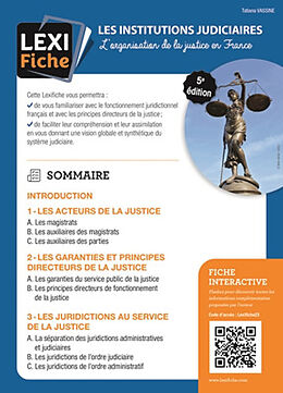 Broché Les institutions judiciaires : l'organisation de la justice en France de Tatiana Vassine