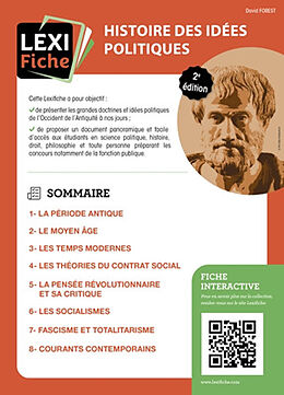 Broché Histoire des idées politiques de David Forest