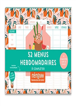 Broché 52 menus hebdomadaires à compléter et à aimanter sur le frigo de 