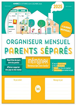 Broché Organiseur mensuel parents séparés 2025 : 16 mois, de septembre 2024 à décembre 2025 de 