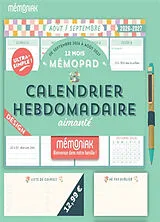 Broschiert Mémopad, calendrier hebdomadaire aimanté : 12 mois, de septembre 2026 à août 2027 von 