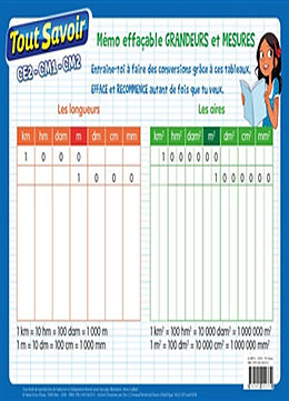 Broché Grandeur et mesures : mémo effaçable : CE2, CM1, CM2 de 