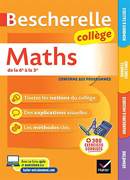 Broschiert Bescherelle maths collège : de la 6e à la 3e : conforme aux programmes von Jérôme; Mante, Michel Mante