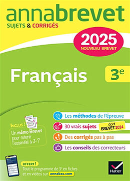 Broché Français 3e : nouveau brevet 2025 de Christine; Taquechel, Louise Formond