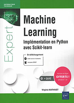 Broché Machine learning : implémentation en Python avec Scikit-learn de Virginie Mathivet