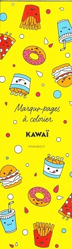 Article non livre Kawaii : marque-pages à colorier de 