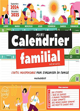 Broché Mini calendrier familial mensuel : l'outil indispensable pour s'organiser en famille : septembre 2024-décembre 2025 de 