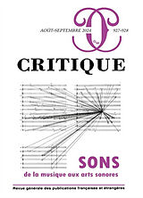 Revue Critique, n° 927-928. Sons : de la musique aux arts sonores de Revue