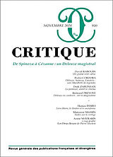 Revue Critique, n° 930. De Spinoza à Cézanne : un Deleuze magistral de Revue