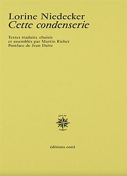 Broché Cette condenserie de Lorine Niedecker