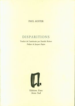 Broché Disparitions de Paul Auster