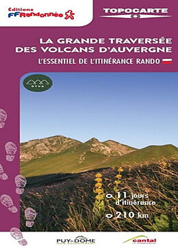 Carte (de géographie) La traversée des volcans d'Auvergne de 