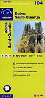 Carte (de géographie) pliée Reims - St. Quentin 100000 de TOP100104