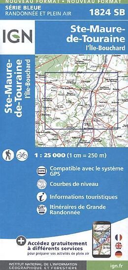 Carte (de géographie) IGN Karte, Serie Bleue St-Maure-de-Toura de 