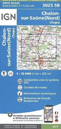 (Land)Karte Chalon sur Saone (Nord) - Chagny 25000 von 3025 SB