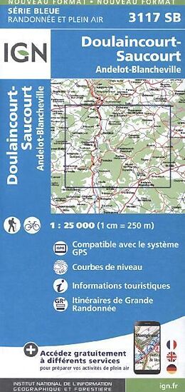 (Land)Karte Doulaincourt-Saucourt Andelot Blancheville 25000 von 3117 SB