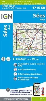 (Land)Karte IGN Karte, Carte de randonnée (et plein air) Sees Gace von 