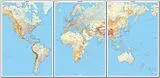 Karten IGN Weltkarte physisch Le monde (3 Blätter) plastikfoliert von 