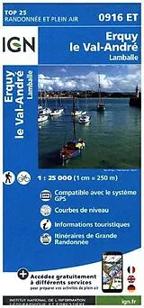 (Land)Karte IGN Karte, Carte de randonnée (et plein air) Erquy le Val- André - Lamballe von 