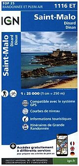 Carte (de géographie) Saint-Malo / Dinard.Dinan 25000 de 1116 ET