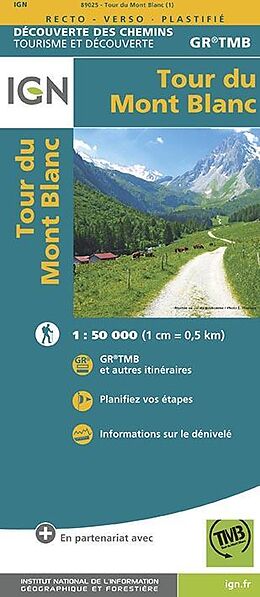 (Land)Karte Tour du Mont Blanc von 89025