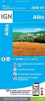(Land)Karte Alès 1:25 000 25000 von 2840 OT