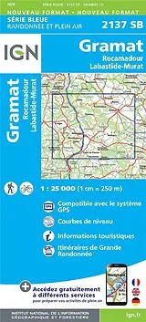 (Land)Karte IGN Karte, Serie Bleue Top 25 Gramat.Rocamadour.Labastide-Murat von 2137SB