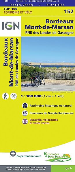 (Land)Karte Bordeaux Mont-de-,Marsan 1:100 000 100000 von 152