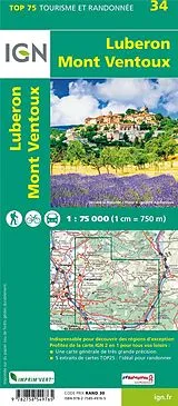 (Land)Karte Lubéron Mont-Ventoux von TOP75034