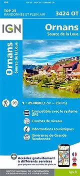 (Land)Karte 3424OT Ornans-Source de la Loue von 3424 OT