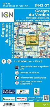 (Land)Karte 3442OT Gorges du Verdon von 3442 OT