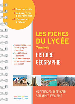 Broché Histoire géographie terminale : 65 fiches pour réussir son année avec brio de 